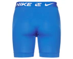 Nike Men's Essential Micro Long Boxer Briefs 3-Pack - Blue/Grey/Black