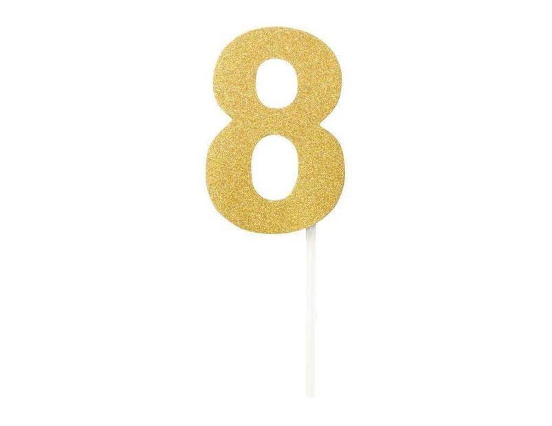 Diamond Cake Toppers Gold No. 8
