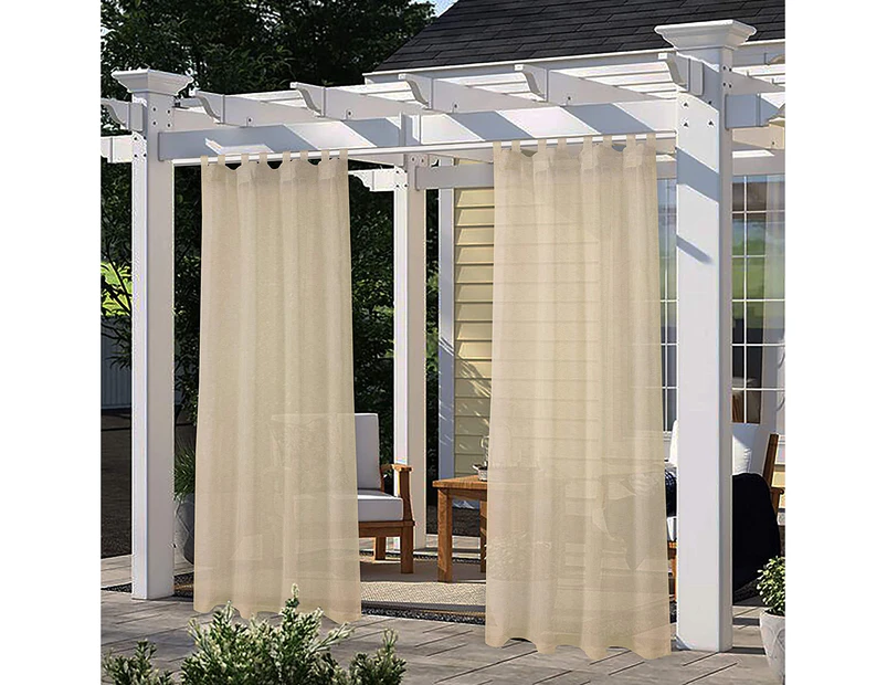 Outdoor Curtain for Patio - 2 Panels Waterproof Tab Top Panels, Linen