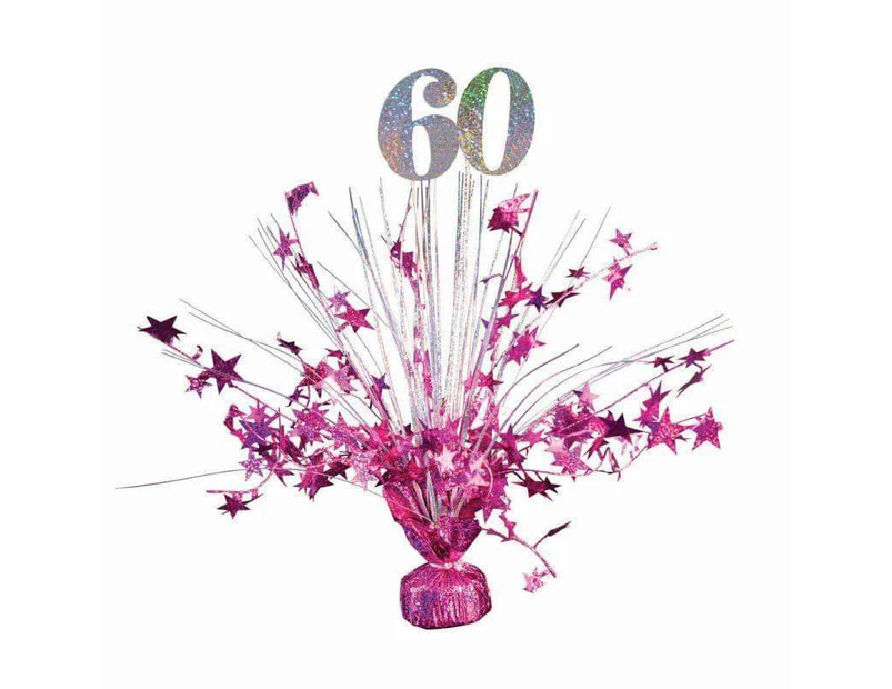 Balloon Weight 60 Hot Pink Silver Holograph