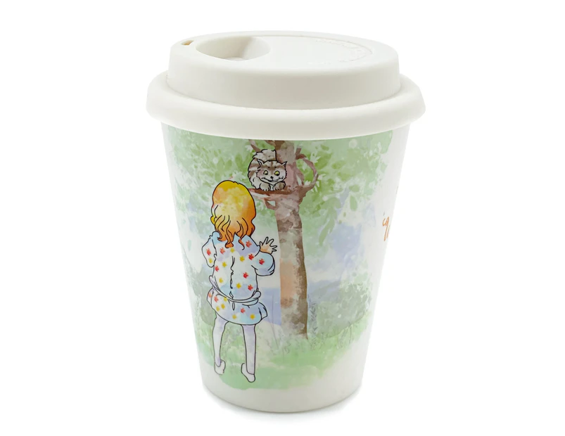 Young Spirit Alice in Wonderland Reusable Bamboo Coffee Cup - Alice and Cat