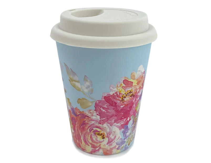 Young Spirit Floral Reusable Bamboo Coffee Cup - English Rose