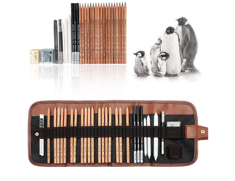 MadeSmart 29 Pieces Professional Sketch Pencils Drawing Art Tool Kit For Beginners