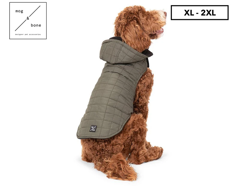 Mog & Bone XL/2XL Waterproof Dog Puffer Jacket - Green