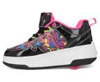 Heelys Girls' Pop Contend Skate Shoes - Black/Neon Pink/Metallic Glitter