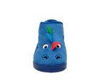 Grosby Snappy Little Boys Slipper Bootie Dual Opening Soft Flexible Cute - Blue