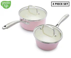 GreenLife 4-Piece Artisan Non-Stick Saucepan Set - Pink