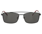 Calvin Klein Men's Rectangle Sunglasses - Matte Black/Red