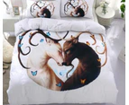 3D Double Deer Butterfly 66110 Quilt Cover Set Bedding Set Pillowcases Duvet Cover KING SINGLE DOUBLE QUEEN KING