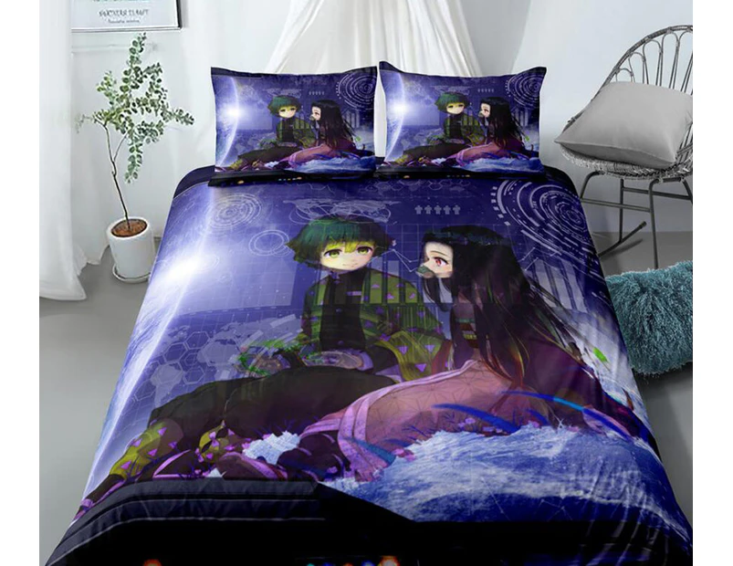 3D Anime Couple 99108 Quilt Cover Set Bedding Set Pillowcases Duvet Cover  KING SINGLE DOUBLE QUEEN KING .au