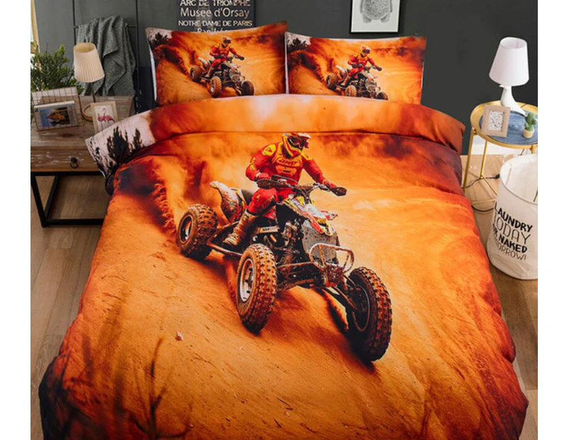 3D Sand Ride A Motorcycle 1161 Quilt Cover Set Bedding Set Pillowcases Duvet Cover KING SINGLE DOUBLE QUEEN KING