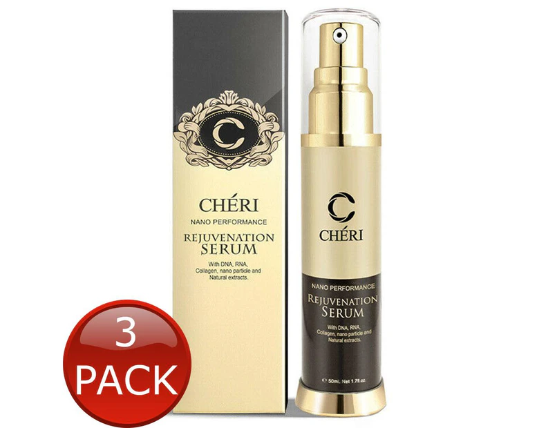 3 x Cheri Nano Performance Rejuvenation Serum 50ml Anti Ageing Wrinkles Skin Care