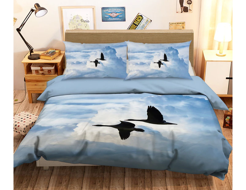 3D Cloud Goose 055 Quilt Cover Set Bedding Set Pillowcases Duvet Cover KING SINGLE DOUBLE QUEEN KING