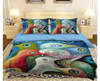 3D Colored Wood Bird 088 Quilt Cover Set Bedding Set Pillowcases Duvet Cover KING SINGLE DOUBLE QUEEN KING