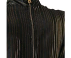 Balmain Black and Gold Tone Striped Silk Shirt