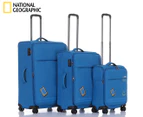 National Geographic 3-Piece Badges Suitcase Set - Blue