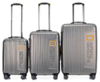 National Geographic 3-Piece Oxygen Hardcase Luggage Set - Silver