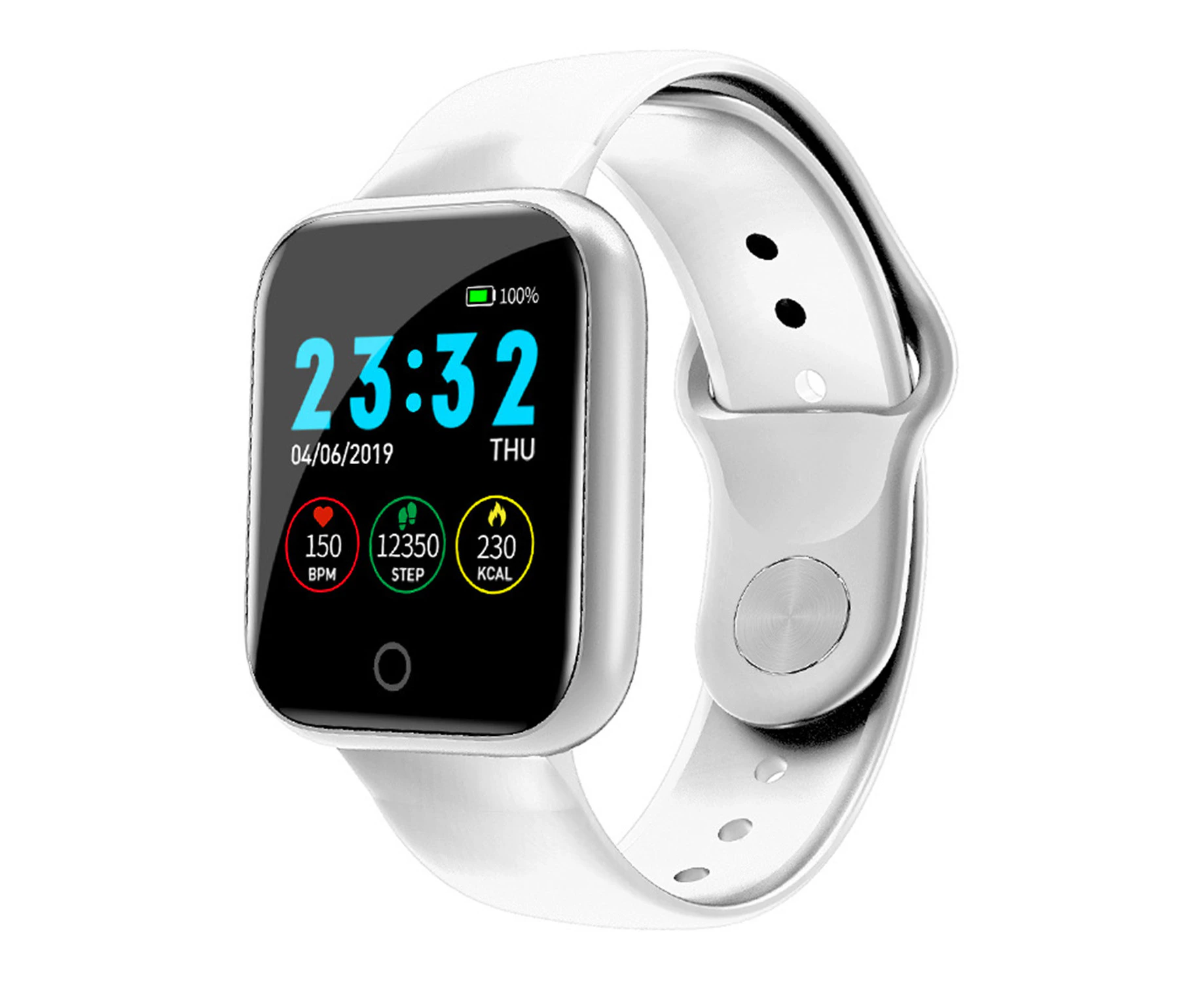 sunwoif Smart Watch Bluetooth Heart Rate Blood Pressure Sport Fitness Tracker Pedometer - White