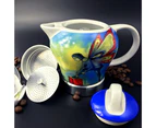 Vintage Porcelain Ceramic Italian Stove Top Espresso Coffee Maker 3-4Cups 200ml - Fairy