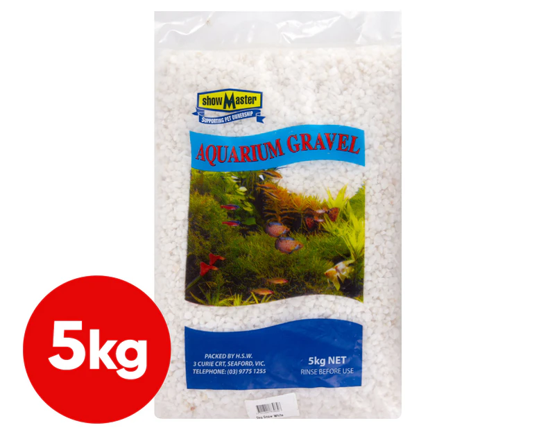 ShowMaster Aquarium Gravel Pebbles 5kg - Snow White