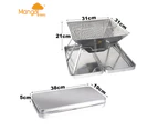 MangoTrees Stainless steel Foldable Charcoal BBQ Grill Camping Lightweight Portable - BBQ Grill With Stainless Steel Storage Box