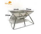 MangoTrees Stainless steel Foldable Charcoal BBQ Grill Camping Lightweight Portable - BBQ Grill NO Stainless Steel Storage Box