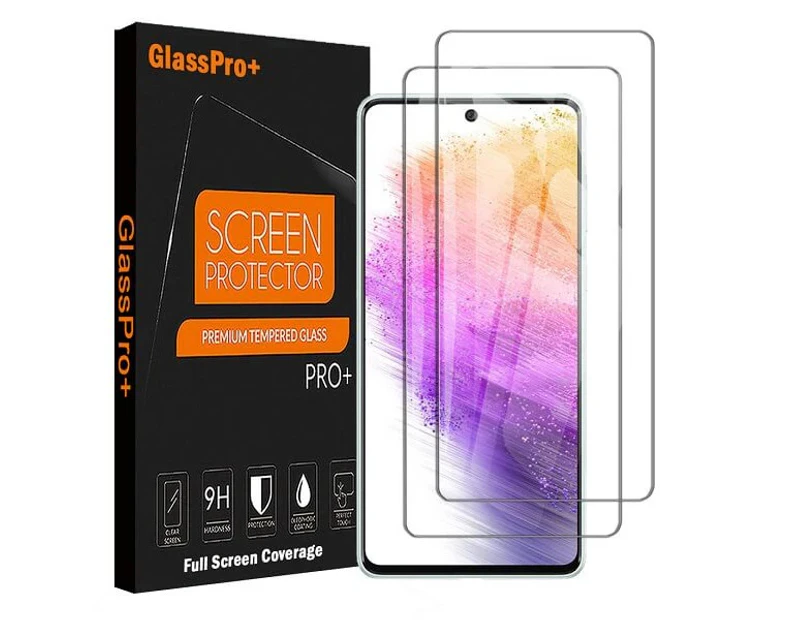 [2 PACK] Samsung Galaxy A73 5G Screen Protector Full Cover Tempered Glass Screen Protector Guard (Clear)