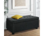 Artiss Storage Ottoman Blanket Box Footstool Chest Fabric Charcoal