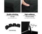 Artiss Storage Ottoman Blanket Box Footstool Chest Fabric Charcoal