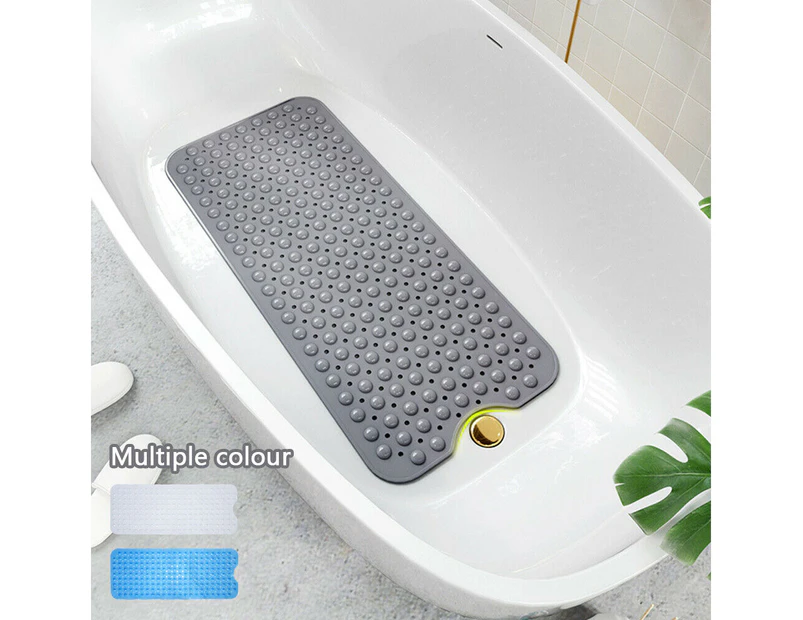 100x40cm Anti Non Slip Bath Shower Mat PVC Rubber Bathroom Mat Blue/Grey/Transparent