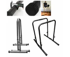 POWER Dip Bar Adjustable Height 77-89cm Strength Training Stand Station 2Colors - Black