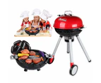 Kids BBQ Pretend Play Cooking Set Sausages Utensils Barbecue Grill Toy Cooker