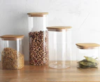 Ecology 15cm Pantry Square Canister w/ Bamboo Lid - Clear/Natural