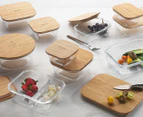 Ecology 14.5x10.5cm Nourish Rectangle Storage Container w/ Bamboo Lid - Clear/Natural