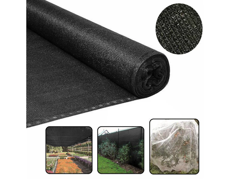 Elora Shadecloth 3.66x10m 50/70/90% Sun Screen Sail Shade Cloth Mesh Roll Net Garden Outdoor - Black