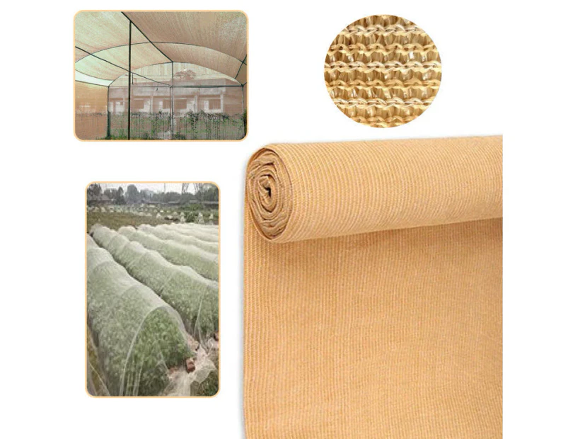 Elora Shadecloth 3.66x20m 50/70/90% Sun Screen Sail Shade Cloth Mesh Roll Net Garden Outdoor - Beige