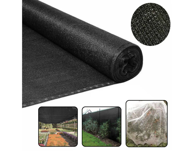 Elora Shadecloth 1.83x20m 50/70/90% Sun Screen Sail Shade Cloth Mesh Roll Net Garden Outdoor - Black