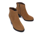 TARRAMARRA(R) Ankle Leather Heel Boots Women Velora - Chestnut