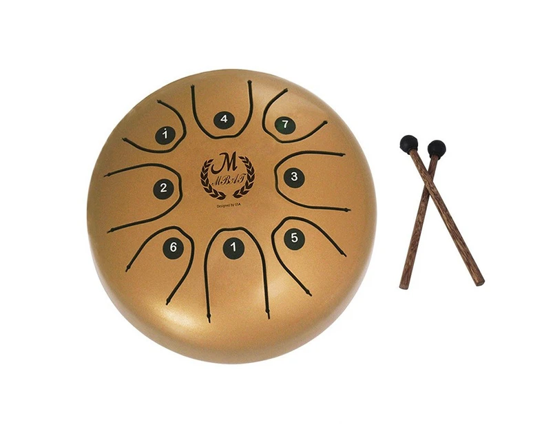 MEIBEITE 5.5-Inch C-Tune Sanskrit Drum Steel Tongue Empty Worry-Free Drum (Golden)