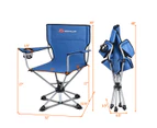 Costway Foldable Camping Chair Swivel Beach Chair Outdoor Armchair Hiking Fishing Panic w/Cup Holder