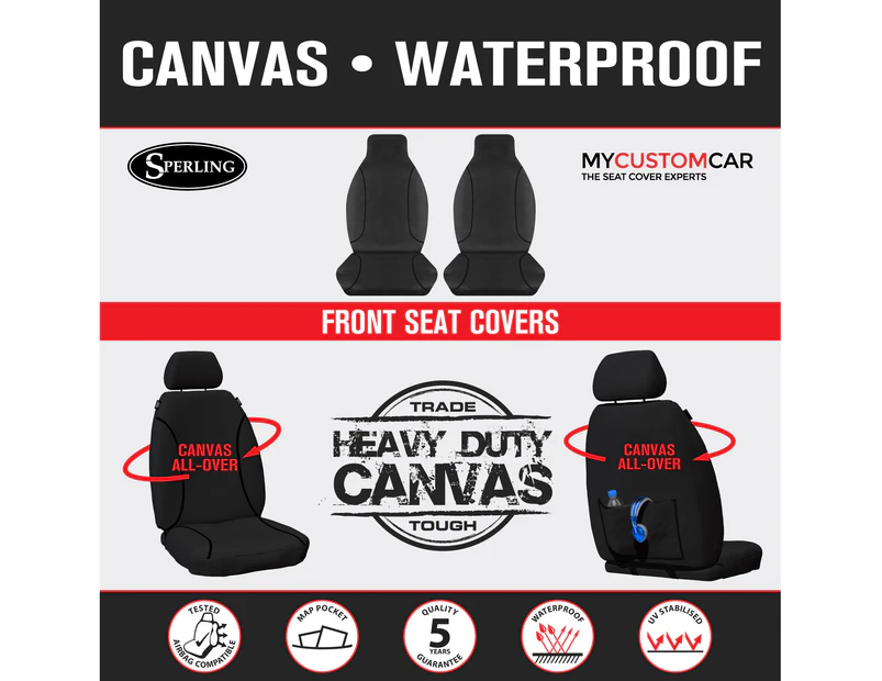 For Toyota HiAce Bus Crew Van 2005-2019 TRADIES Waterproof Canvas Seat Covers