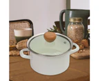 Enamel Sauce Pan Nonstick Milk Pan Butter Warmer Pot with Lid for Milk