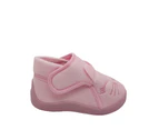 Grosby Flopsy Little Girls Slipper Bootie Dual Opening Cute Face Soft Flexible - Pink