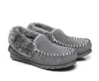 Australian Shepherd(R) Kids Ankle Slippers popo Moccasins - Grey