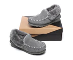 Australian Shepherd(R) Kids Ankle Slippers popo Moccasins - Grey