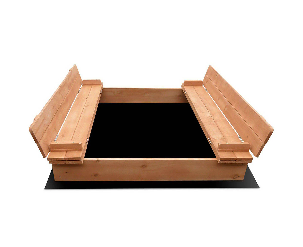 kids Wooden Outdoor Sandpit Set - Natural Wood