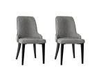 Fabric Dining Chairs - Grey - Set of 2