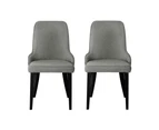 Fabric Dining Chairs - Grey - Set of 2