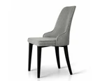 Fabric Dining Chairs - Grey - Set of 2