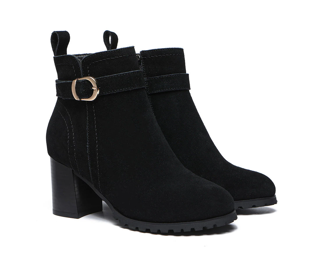 TARRAMARRA(R) Leather Zip Ankle Heel Boots Women Vica - Black